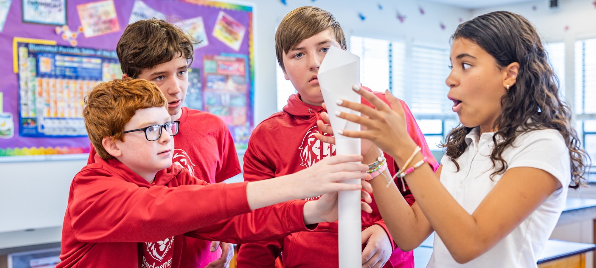 Students making crafts