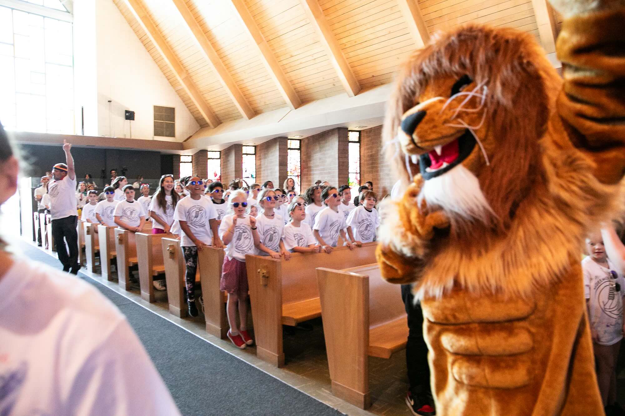 Color Rally run with Redeemer Mascot